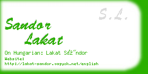 sandor lakat business card